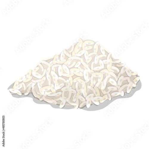 White rice icon cartoon vector. Healthy diet