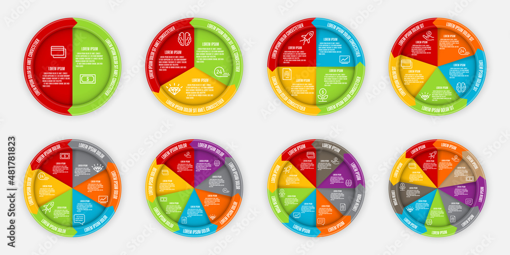 Vector set infographic circle. template diagrame for presentation ...