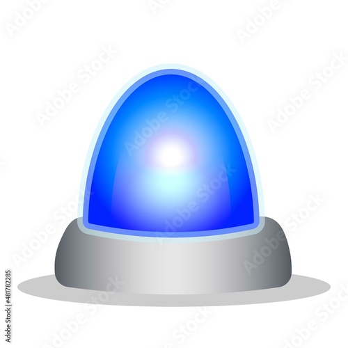 Blue police flasher icon cartoon vector. Emergency light