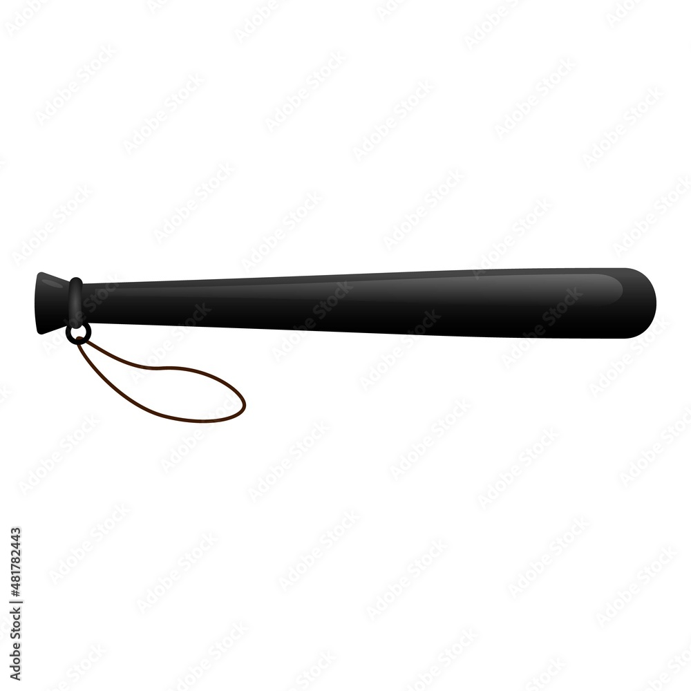 Police baton icon cartoon vector. Cop nightstick Police baton icon cartoon vector. Cop nightstick