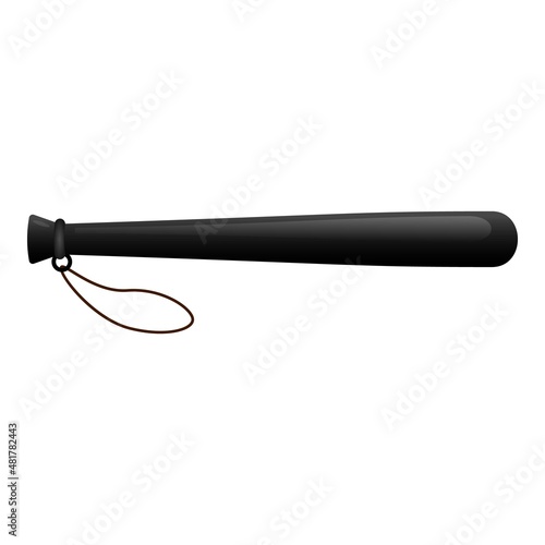 Police baton icon cartoon vector. Cop nightstick