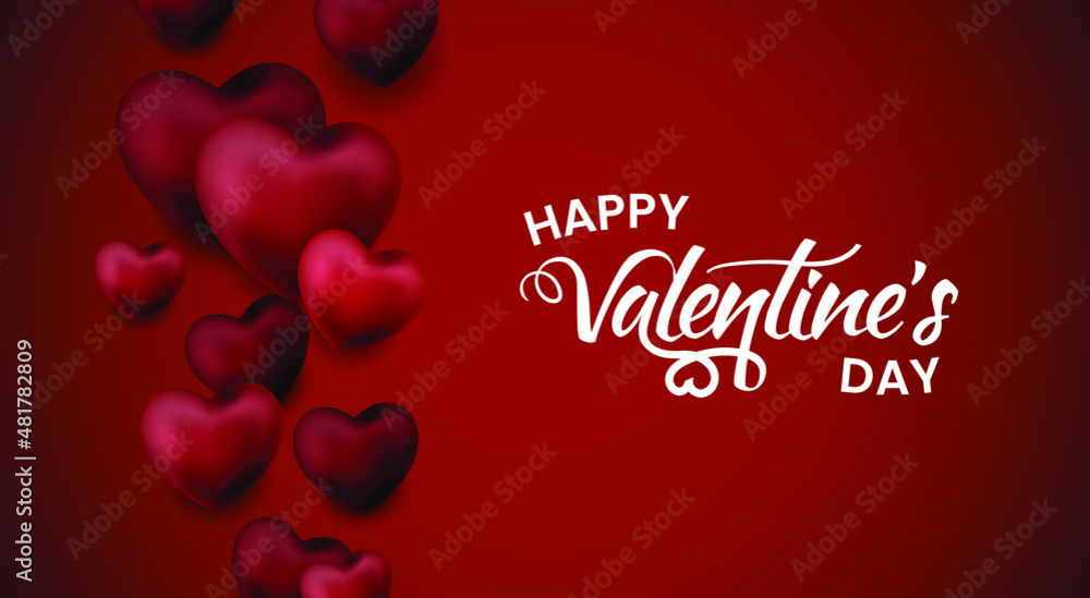 Darken hearts for valentine day celebration background