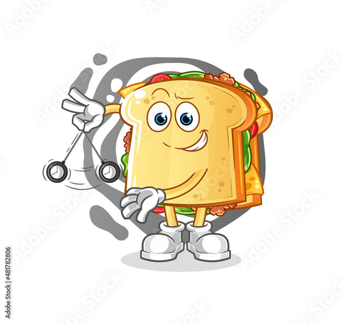 sandwich hypnotizing cartoon. cartoon mascot vector