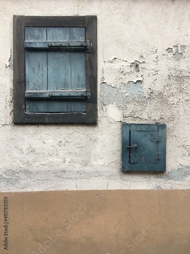 old window with shutters in Alsace, France