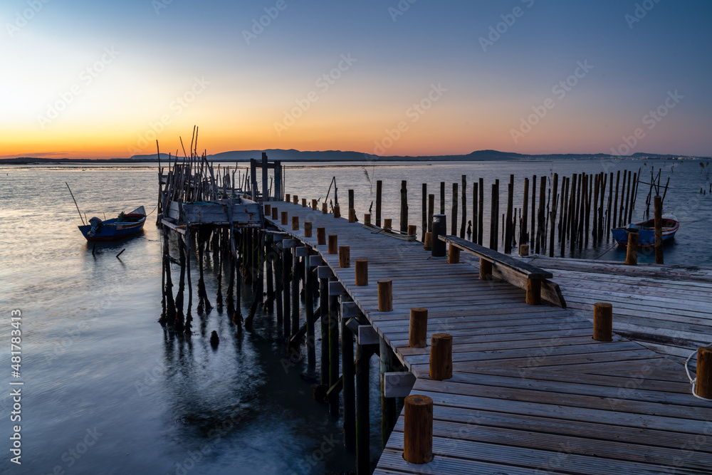 sunrise at the pier in Comporta, Portugal