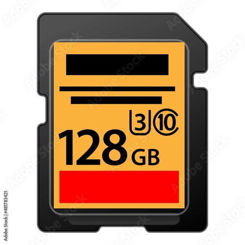 Camera sd card icon cartoon vector. Photo studio