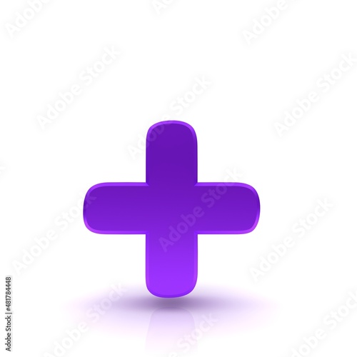 Plus sign purple symbol 