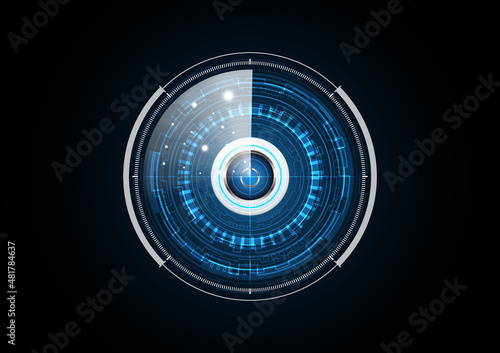 Technology abstract future power button radar security circle background vector illustration