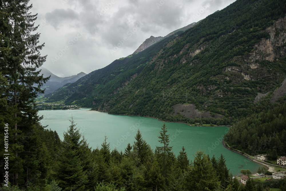 Obraz premium Typical Swiss Landscape in Canton of Graubünden, Switzerland.