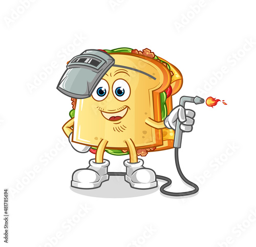 sandwich welder mascot. cartoon vector