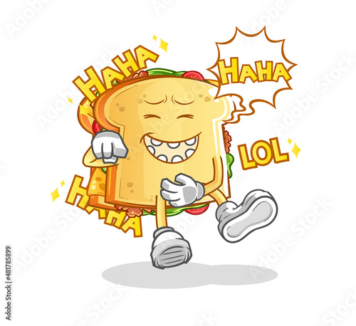 sandwich Laugh Out Loud character. cartoon mascot vector
