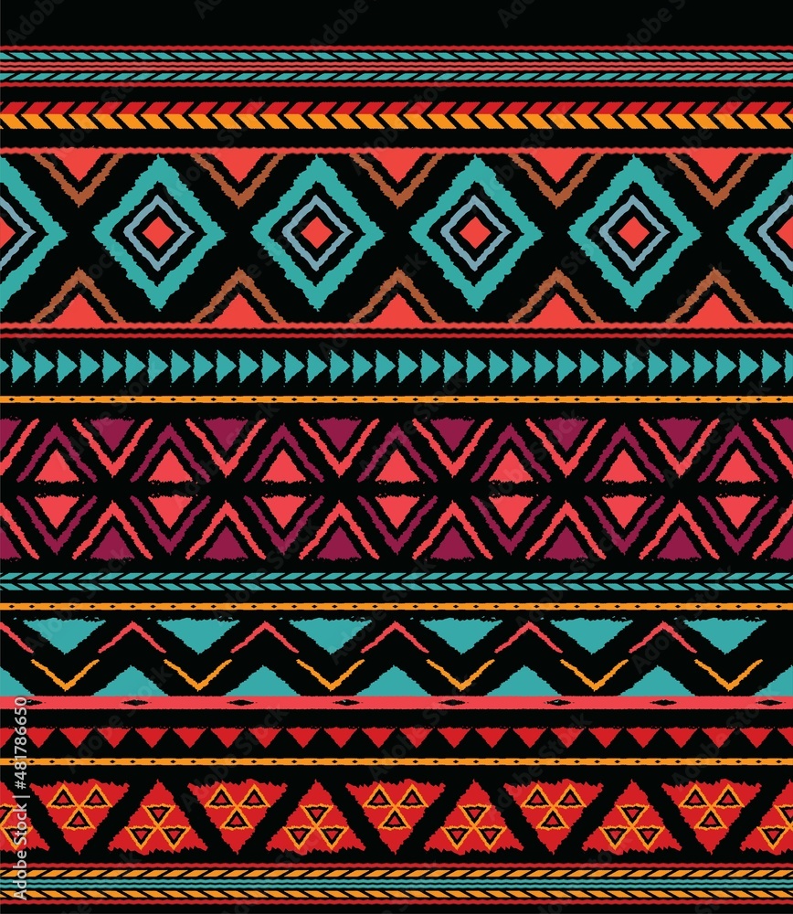 African pattern ,American pattern Folk embroidery, ethnic abstract .Seamless geometric pattern in tribal, and.Aztec geometric art ornament print.carpet,wallpaper,clothing,wrapping,fabric,cover,textile