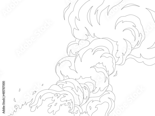 爆発　炎上　煙