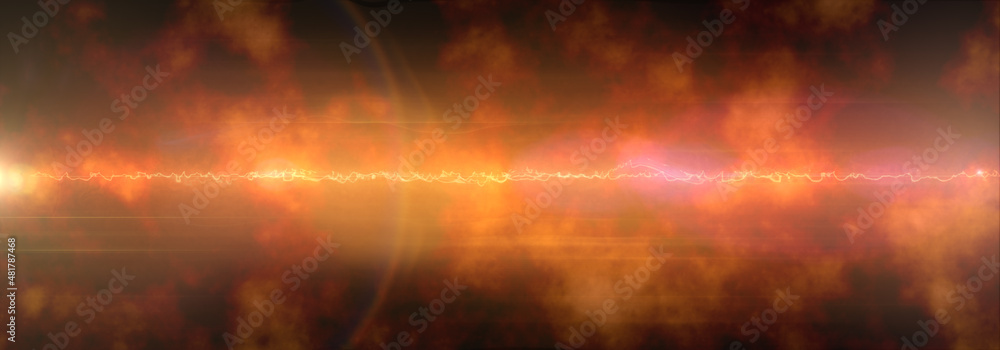 energy of space background with nebulas and star. optical flares