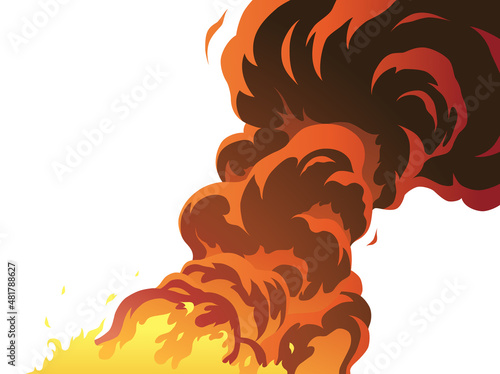爆発　炎上　煙