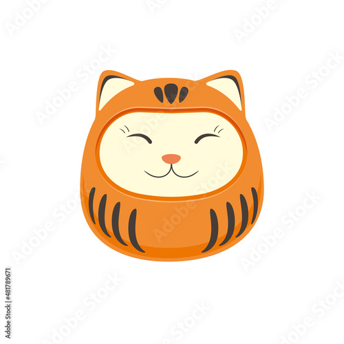Chinese new year 2022 year of the tiger - Chinese symbol. Vector illustration, postcard, background.