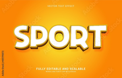 editable text effect, 3D Sport style