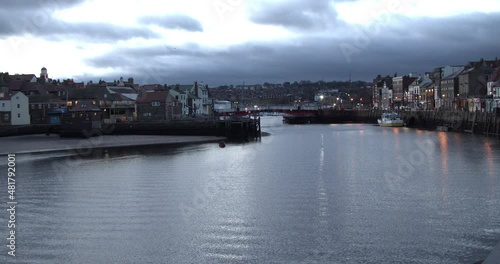Wallpaper Mural Whitby, North York Moors, Dawn at Harbour, Boats - 4k Prores 422HQ, BMPCC Clip 10 - Jan 2022 Torontodigital.ca
