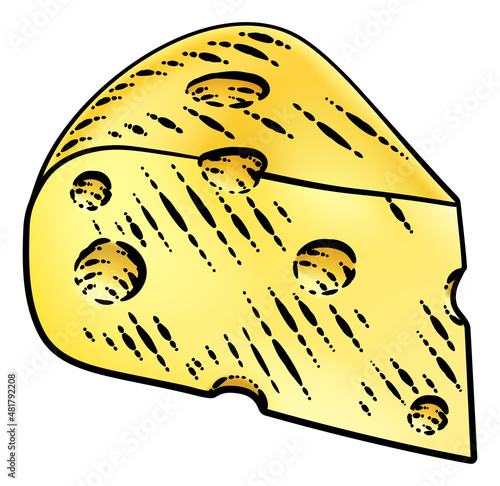 Swiss Cheese Vintage Woodcu...