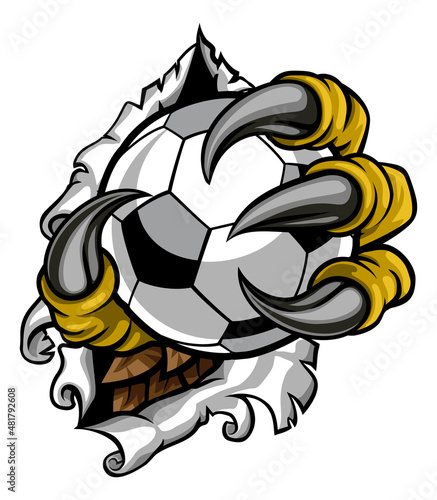 Tearing Ripping Claw Talons With Soccer Football