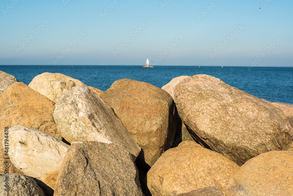 big stones on edge of the sea 