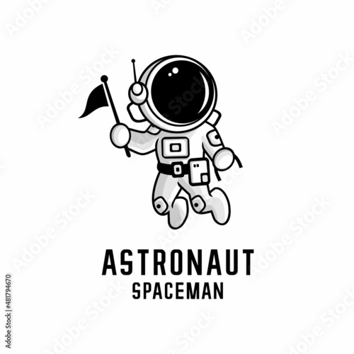 astronaut cartoon illustration vector, spaceman vector