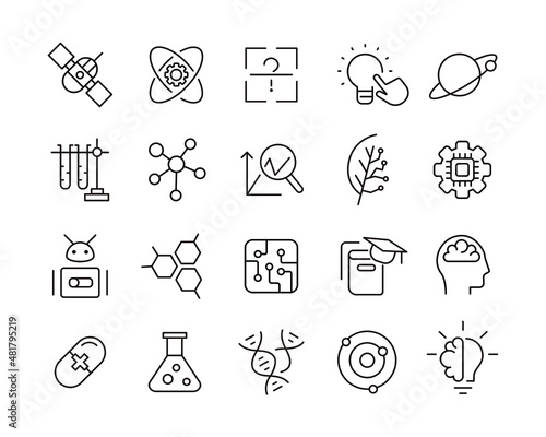 Science Icons - Vector Line Icons. Editable Stroke. Vector Graphic photo
