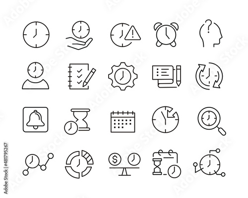 Time Management Icons - Vector Line Icons. Editable Stroke. Vector Graphic photo