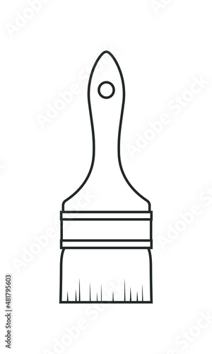Paintbrush graphic icon. Paintbrush sign isolated on white background. Working tool painter symbol. Vector illustration