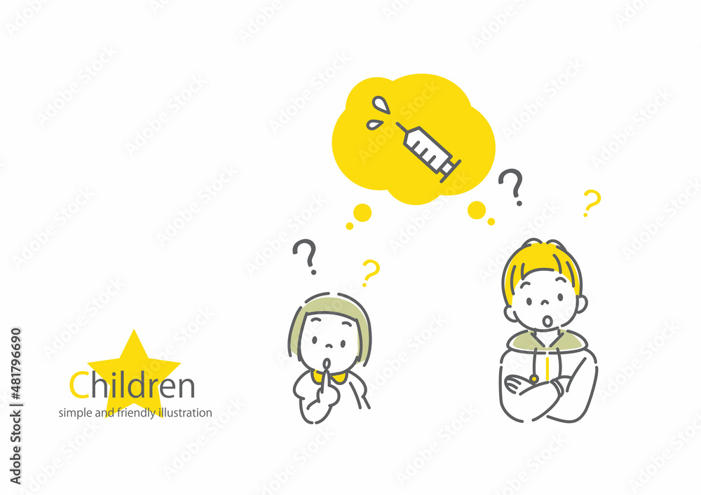 ワクチン接種を考える子供たち シンプルでお洒落な線画イラスト Stock Illustration Adobe Stock ワクチン接種を考える子供たち シンプルでお洒落な線画イラスト Stock Illustration Adobe Stock