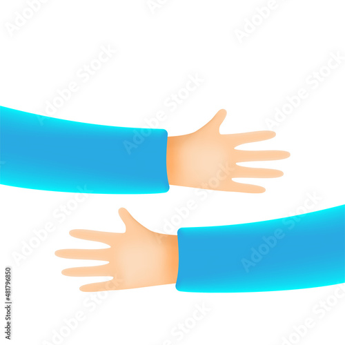 Hands hugs simple cute illustration
