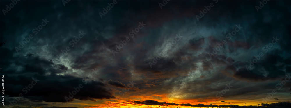 Dramatic sunset scene of the dark overcast sky. Fantastic view of stormy sky. Dramatic sunset scene of the dark overcast sky. Fantastic view of stormy sky.