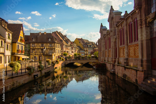 Canal with colorful houses, Colmar France