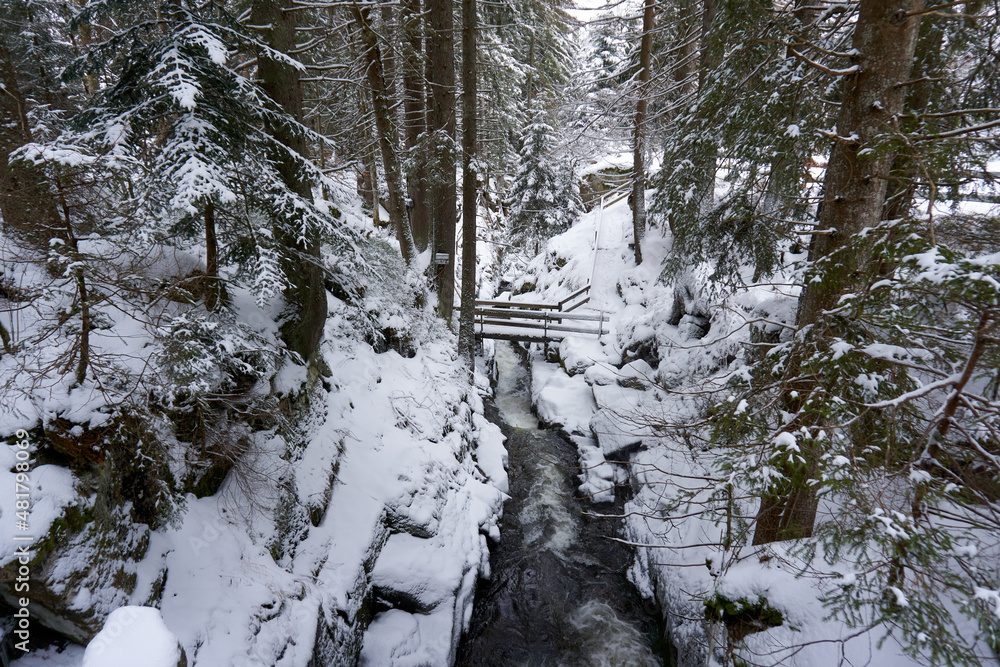 famous menzenschwander waterfalls in winter in the black forest famous menzenschwander waterfalls in winter in the black forest