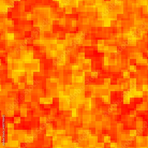 Lava seamless mosaic pattern in sun fire colors EPS10 vector texture file
