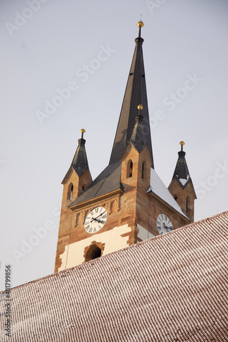  Romania, Evangelical Church Tower  in Bistrita ,January 2022 photo