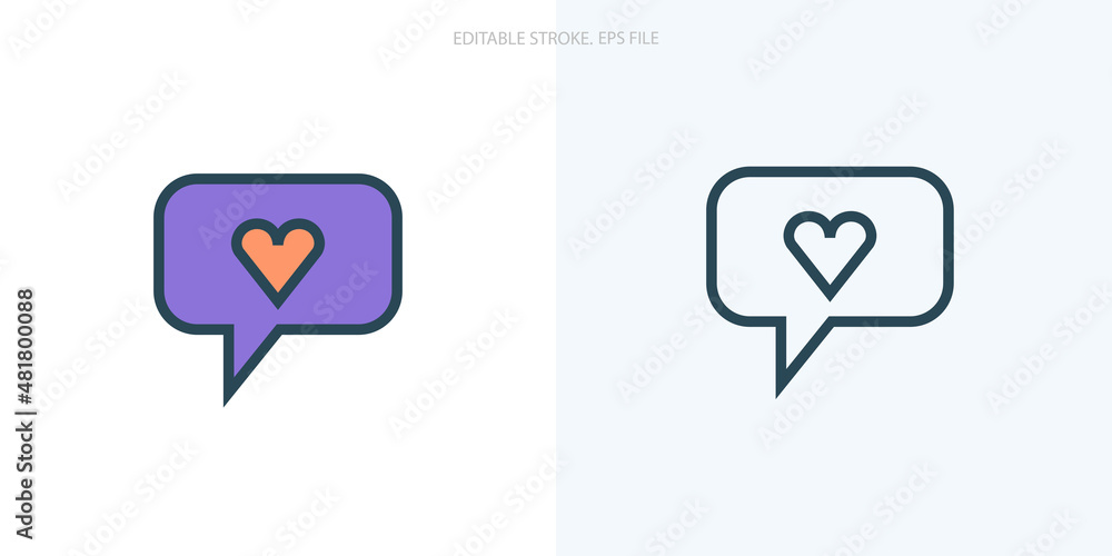Love notification icon for your website, logo, app, UI, product print. Love notification concept flat Silhouette vector illustration icon. Editable stroke icons set Love notification icon for your website, logo, app, UI, product print. Love notification concept flat Silhouette vector illustration icon. Editable stroke icons set