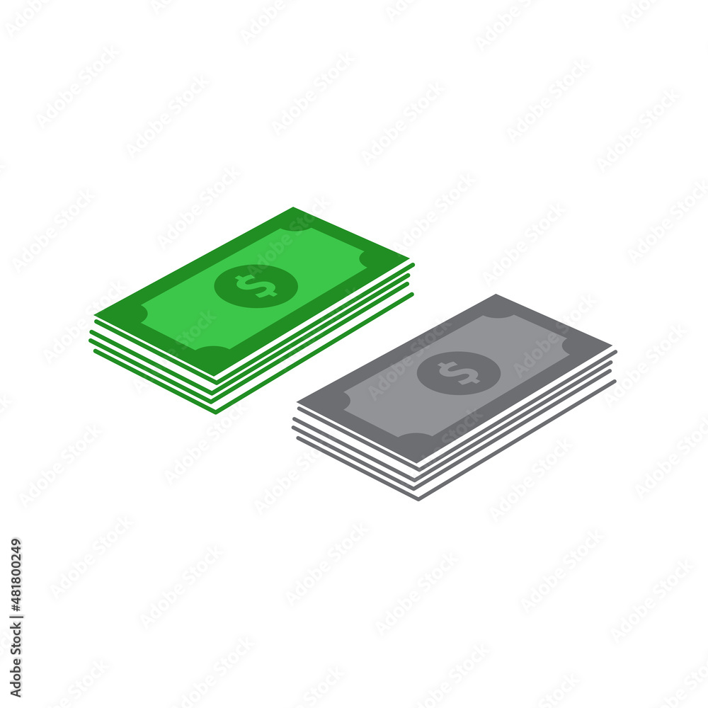 Stack of pile money, dollar. Vector icon template Stack of pile money, dollar. Vector icon template