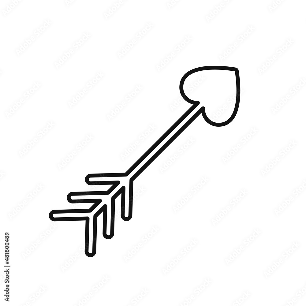 Love arrow icon. Valentines day vector line icon Love arrow icon. Valentines day vector line icon