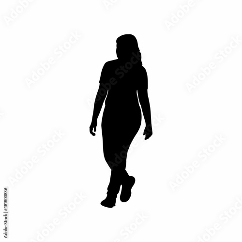 a woman walking body silhouette vector
