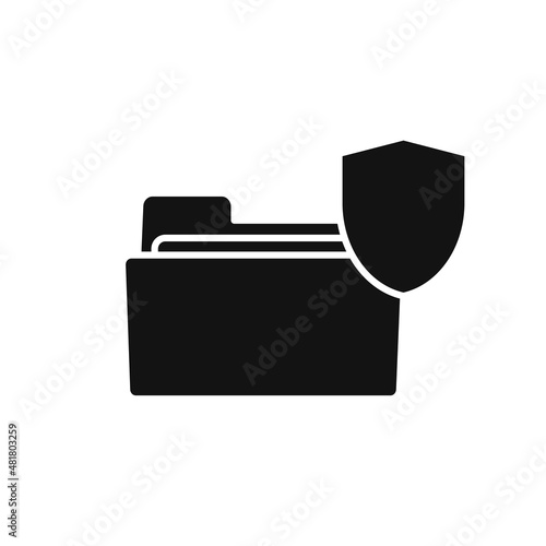 Folder vector icon with protection sign.