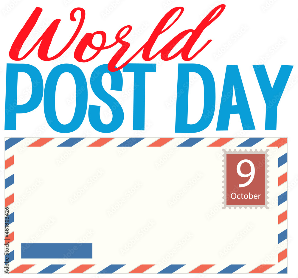 World Post Day banner with an envelope World Post Day banner with an envelope