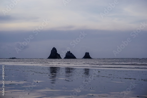 Rocks Three brothers in the sea in Aleksandrovsk-Sakhalinsky photo