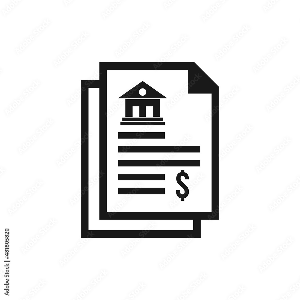 Bank statement icon isolated on white background Bank statement icon isolated on white background