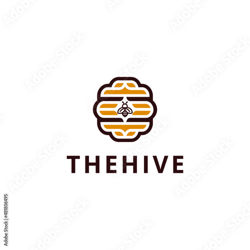 Honeycomb vector illustration, hipster digital logo symbol, retro vintage vector icon