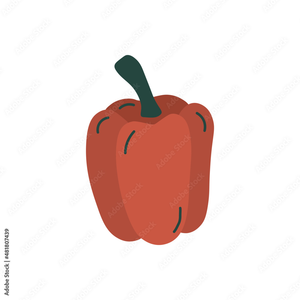 juicy and fresh red pepper, organic product, element isolated on white background juicy and fresh red pepper, organic product, element isolated on white background
