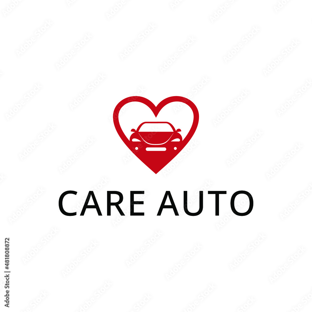 Love Car Logo design vector  Illustration