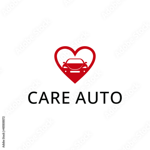 Love Car Logo design vector  Illustration
