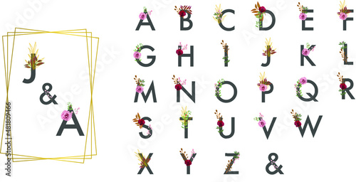 Floral alphabet letter