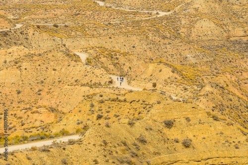 Ridges and cliffs of the Badland de los Coloraos in the Geopark of Granada photo